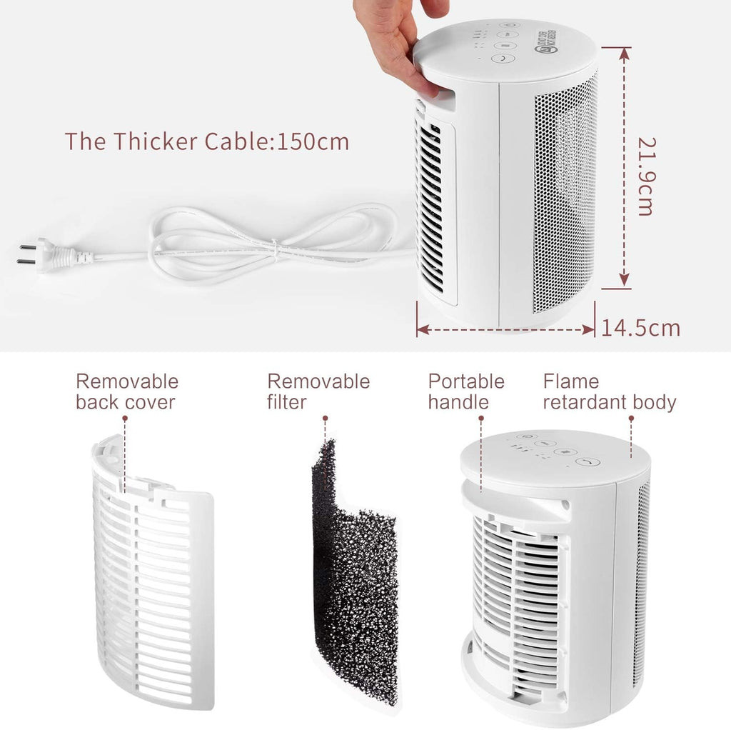 MYCARBON Stufetta Elettrica Bagno 900W/1500W Termoventilatore Basso Consumo Silenzioso con Termostato 8H Timer Oscillazione 60° Protezione Antiribaltamento e Surriscaldamento, Stufa Elettrica in Ceramica per Bagno Soggiorno