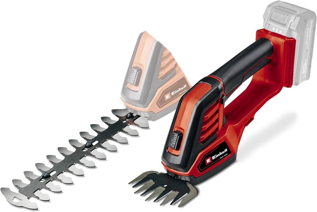 Tagliasiepi e tagliaerba a batteria Einhell GE-CG 18/100 Li-Solo Power X-Change (Li-Ion, 18 V, larghezza di taglio lama tagliaerba 100 mm, lama tagliasiepi 200 mm, senza batteria e caricabatterie)