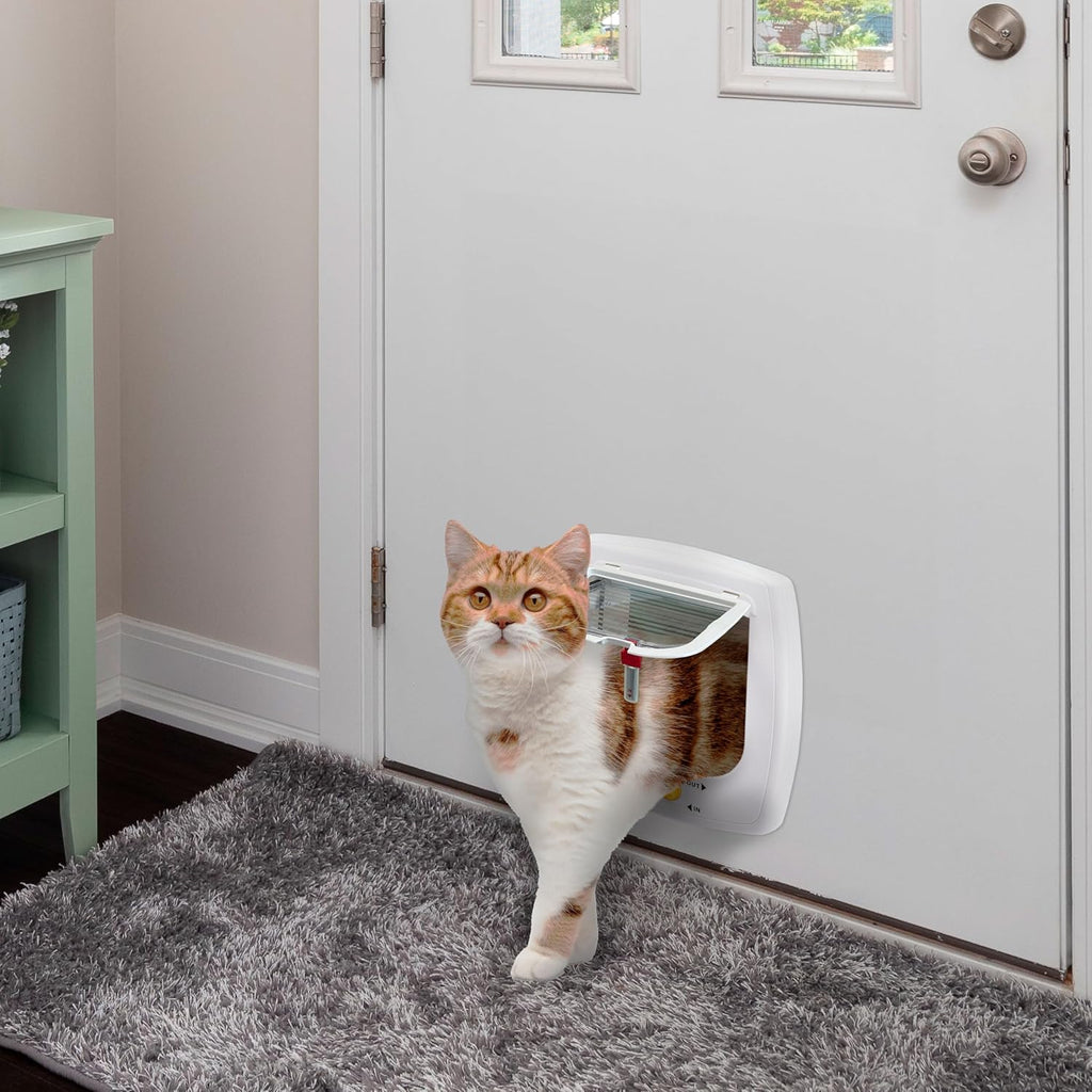 Ferplast Gattaiola per Cani di Taglia Media, Gattaiola per Gatti, Sportello per Animali Domestici a 4 Vie con Ingresso e Uscita Controllabili, con Protezione dalle Correnti d'Aria, Tunnel Completo, Sportello per Cani Swing 11, Grigio