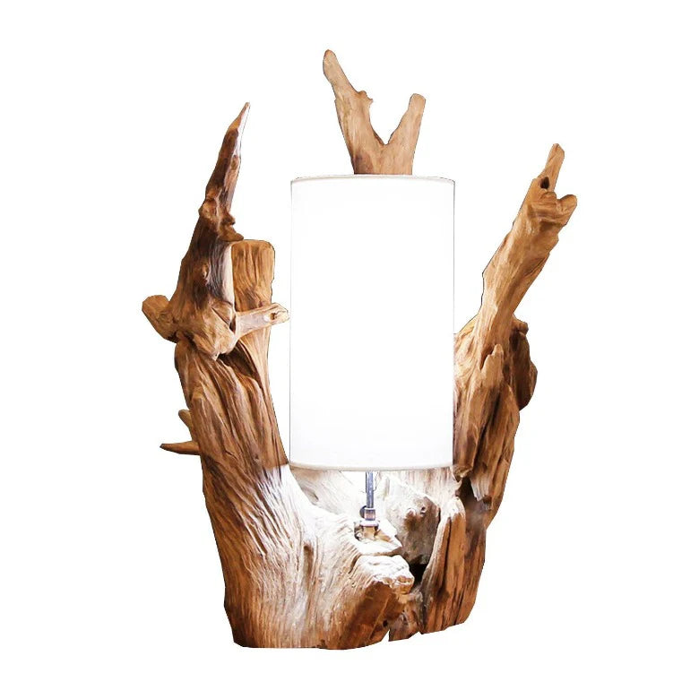 Lampada da tavolo con radici BION altezza 70 cm | Paralume: Naturale