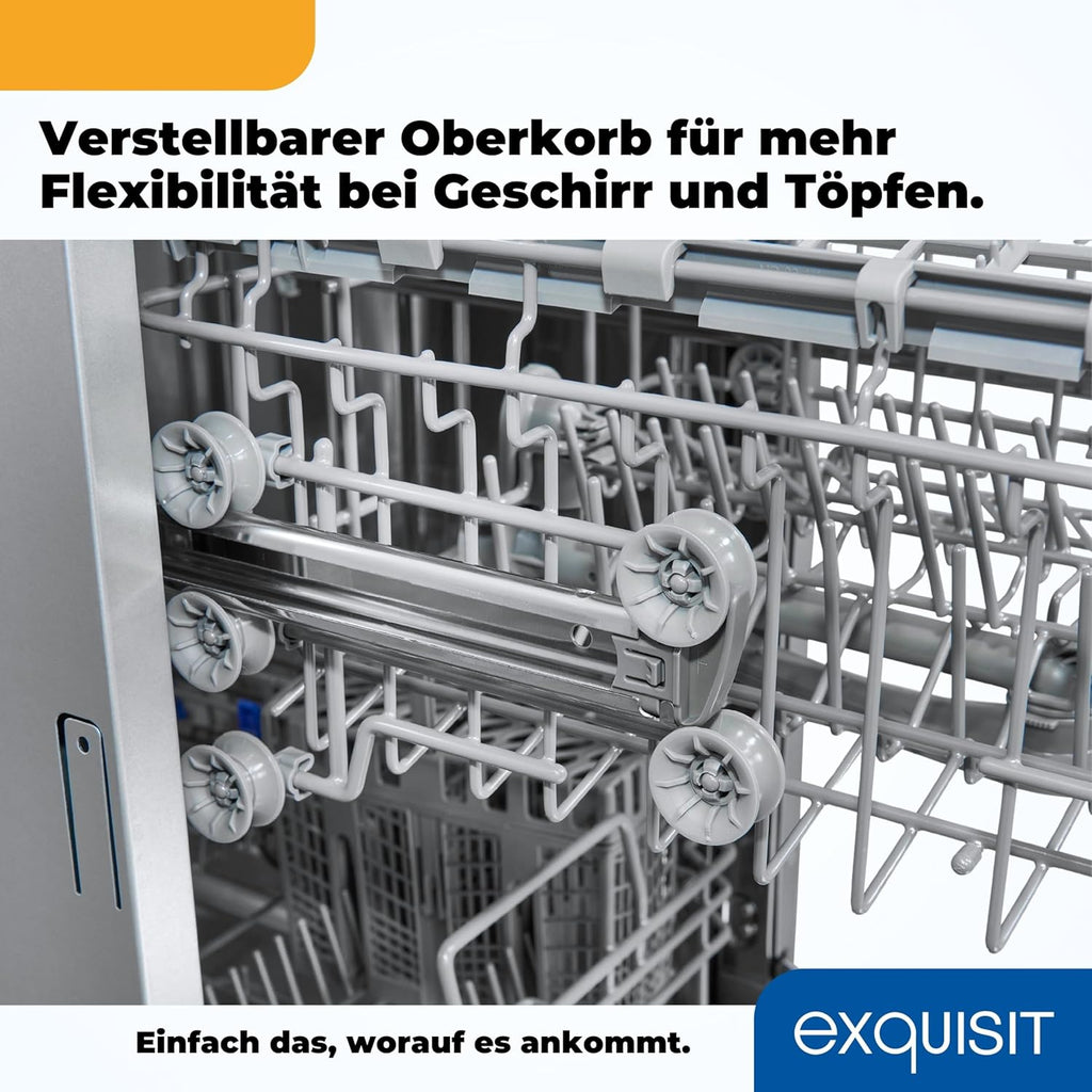 Lavastoviglie Exquisit, 45 cm di larghezza, parzialmente integrata, 9 coperti, 9 litri, partenza ritardata, modalità ECO, lavastoviglie 45 cm, EGSP51009-EB-030E inox