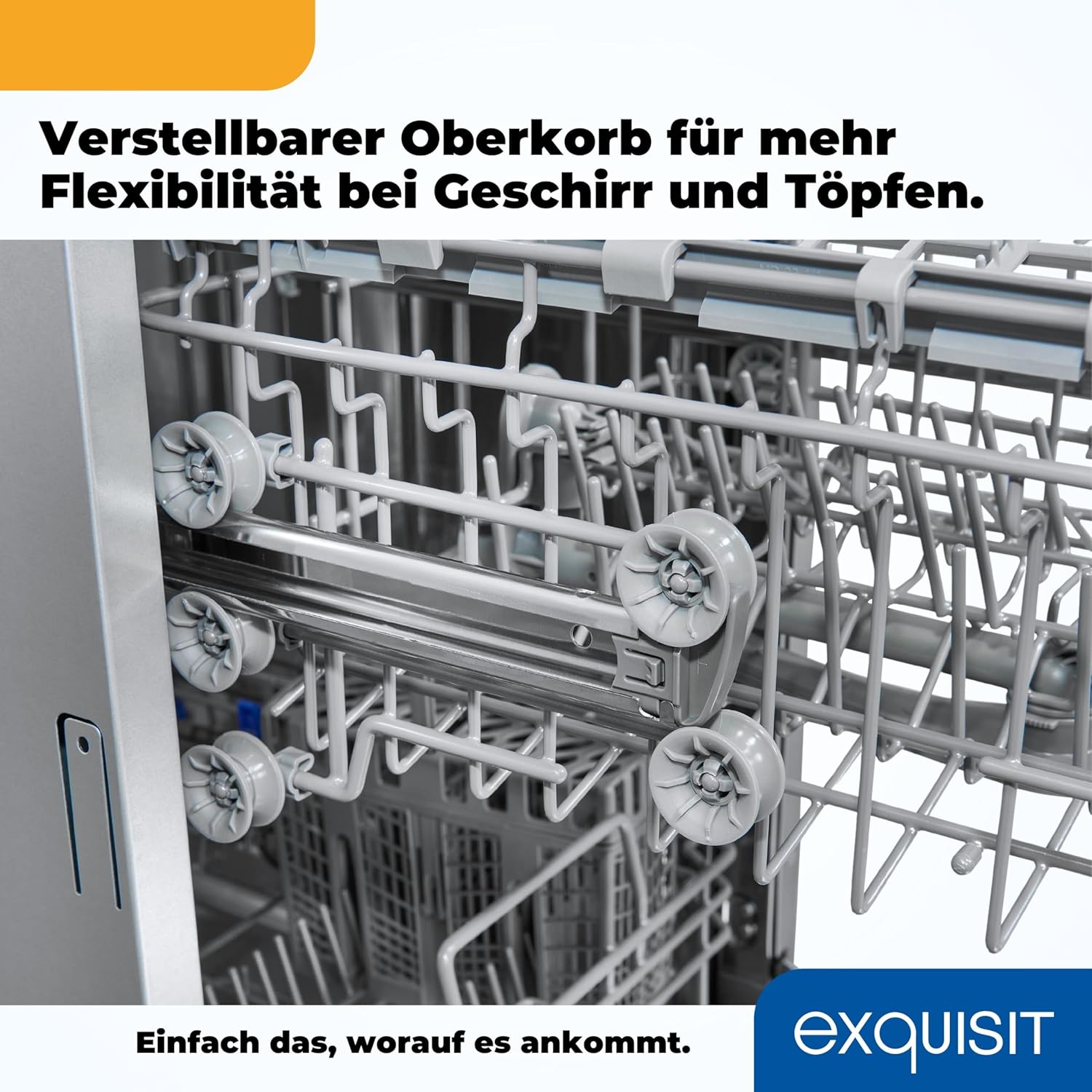 Lavastoviglie Exquisit, 45 cm di larghezza, parzialmente integrata, 9 coperti, 9 litri, partenza ritardata, modalità ECO, lavastoviglie 45 cm, EGSP51009-EB-030E inox