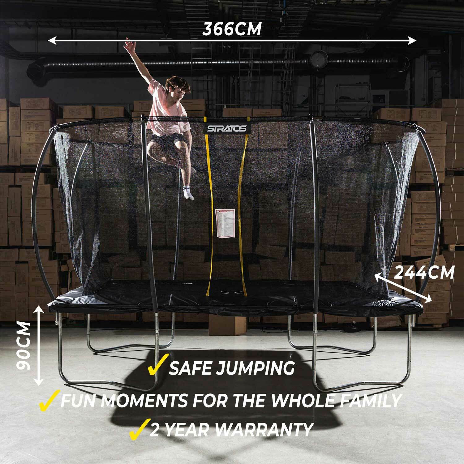 Stratos Trampolin Rechteckig 244 x 366 cm / 8 x 12 ft