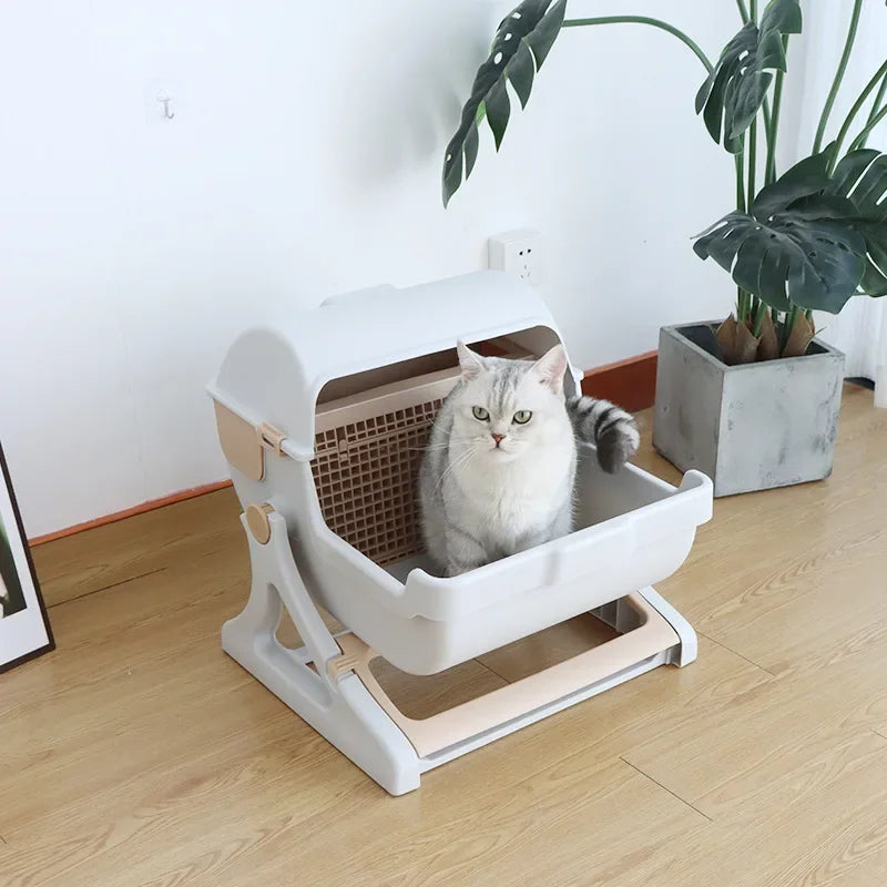 FLIP - Halbautomatische Katzentoilette mit praktischem Reinigungsmechanismus