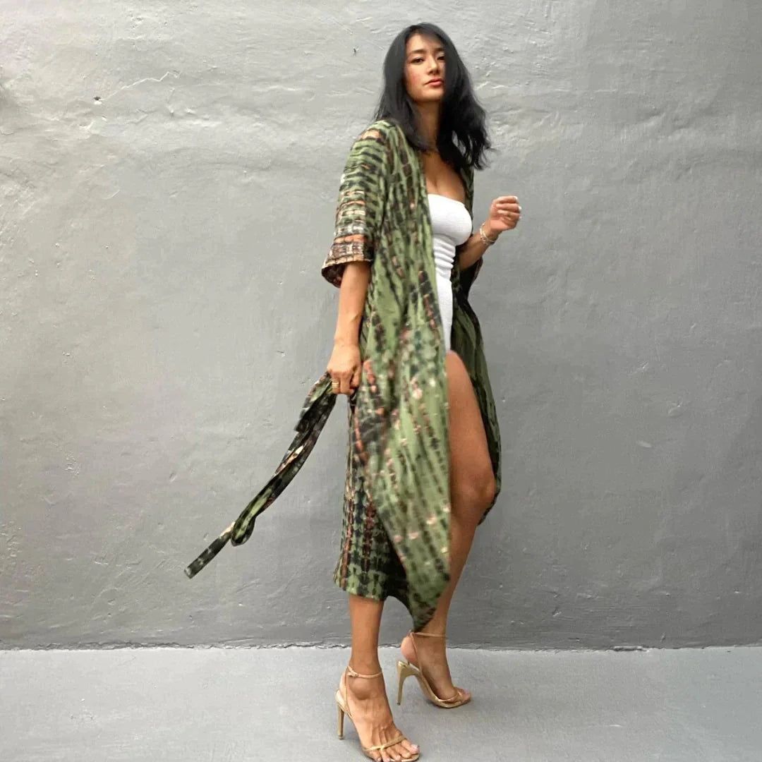 Kinsley - Stylischer Kimono in Armeegrün