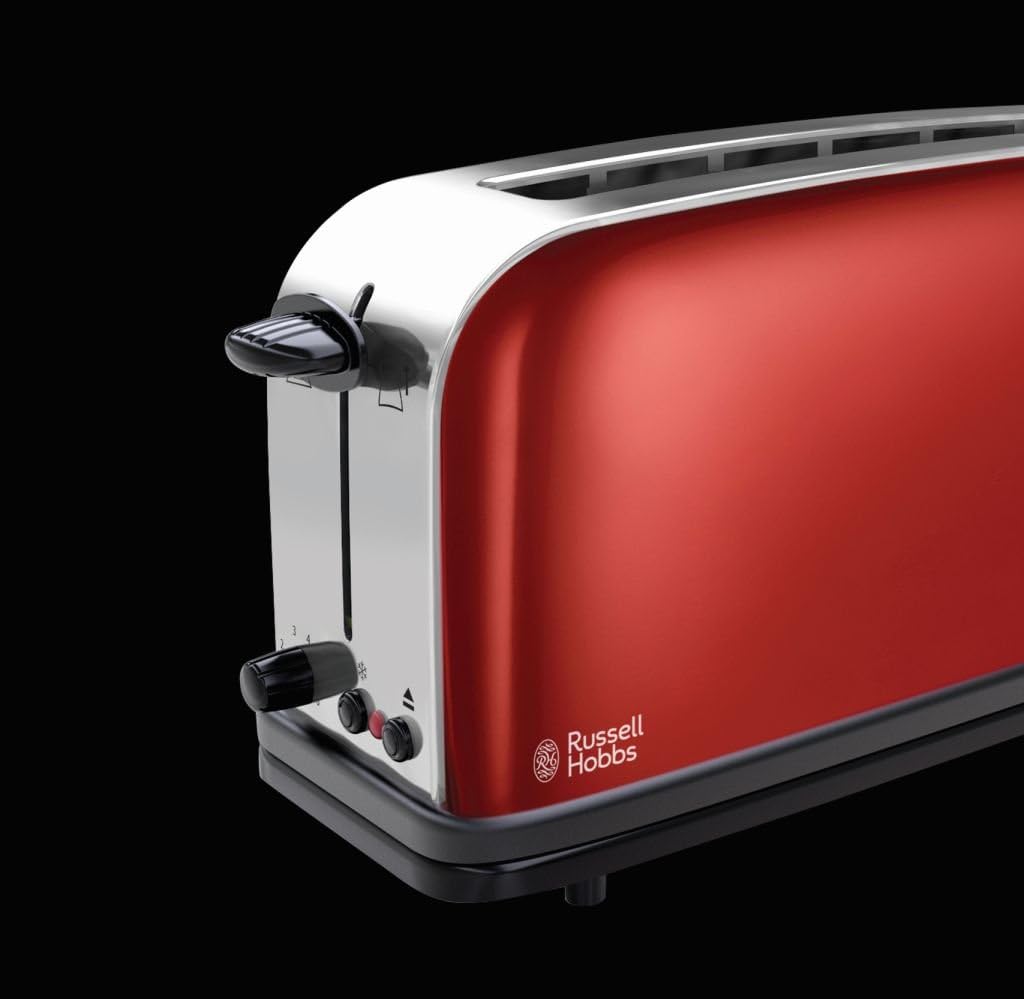 Russell Hobbs Set Colazione Colours+ Rosso: Macchina da caffè [Timer digitale, Doccetta per estrazione e aroma ottimali] 24031-56 + Bollitore [1,7l, 2400W] 20412-70 + Tostapane [per 2 fette] 26554-56