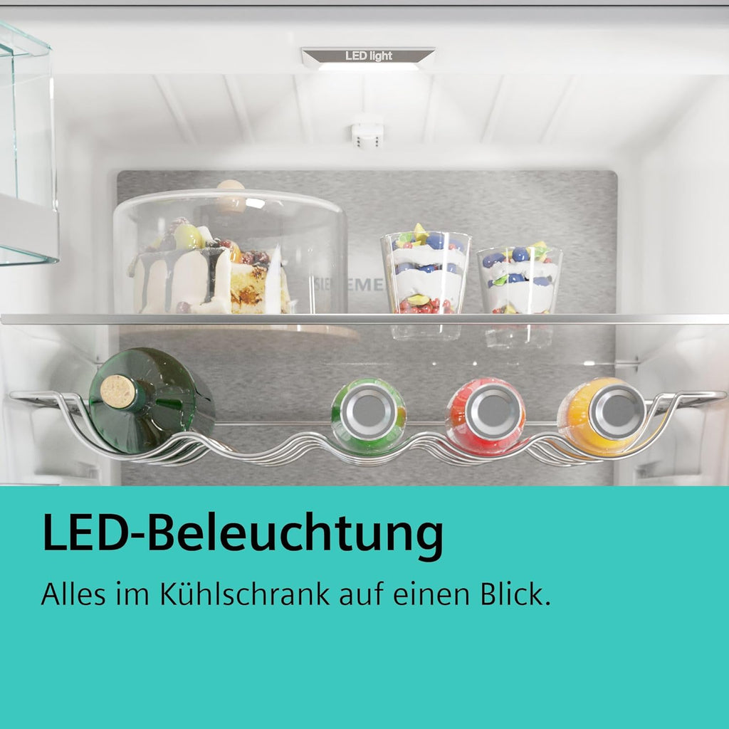 SIEMENS KG39EAICA iQ500 Frigorifero con congelatore, 201 x 60 cm, 249 L frigorifero + 94 L congelatore, LowFrost sbrinamento meno frequente, illuminazione a LED uniforme, BigBox spazio per alimenti congelati di grandi dimensioni