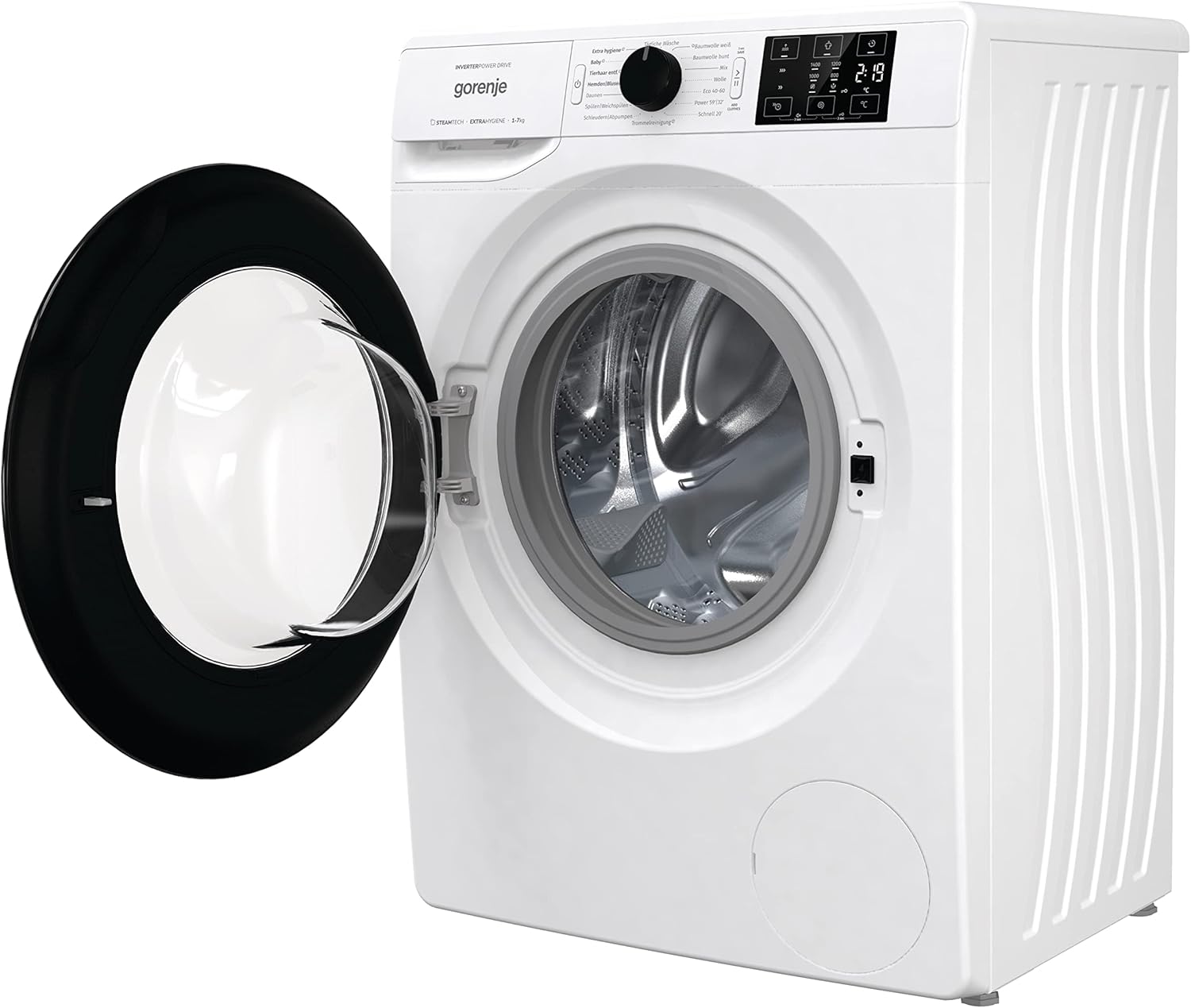 Gorenje WAM 74 SAP Lavatrice con funzione vapore / 7 kg / 1400 giri/min / 16 programmi / AquaStop / Motore Inverter PowerDrive / Cestello in acciaio inossidabile / Sicurezza bambini / EEK A / bianca