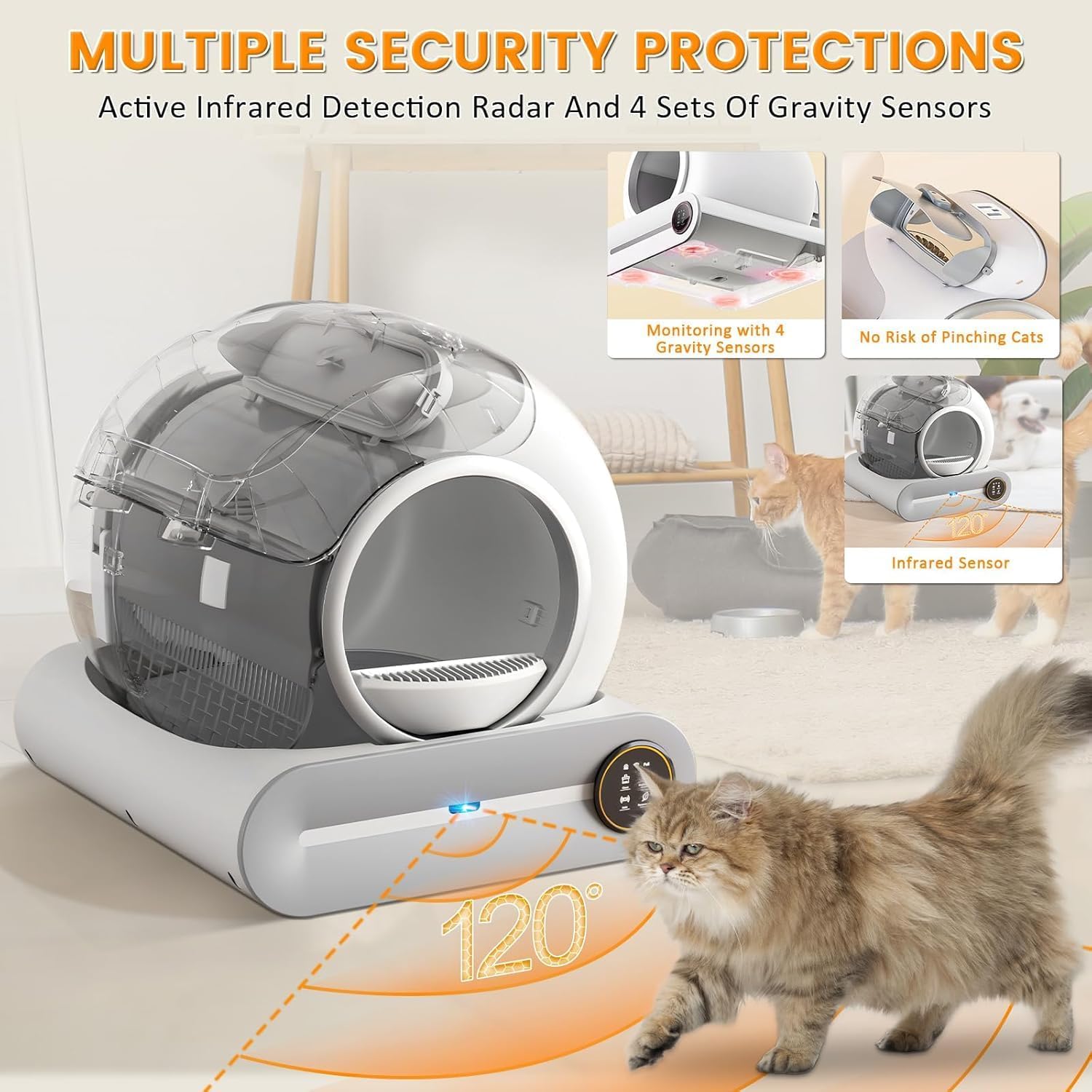 Lettiera Gatto Automatica Elettrica Cat Litter Box Selbstreinigende Automatisches Katzenklo XXL con APP Lettiera Elettrica Chiusa per Gatti di Taglia Grande (Tipo A)