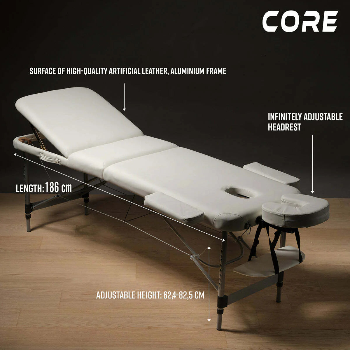 Core Massageliege A300, bianca