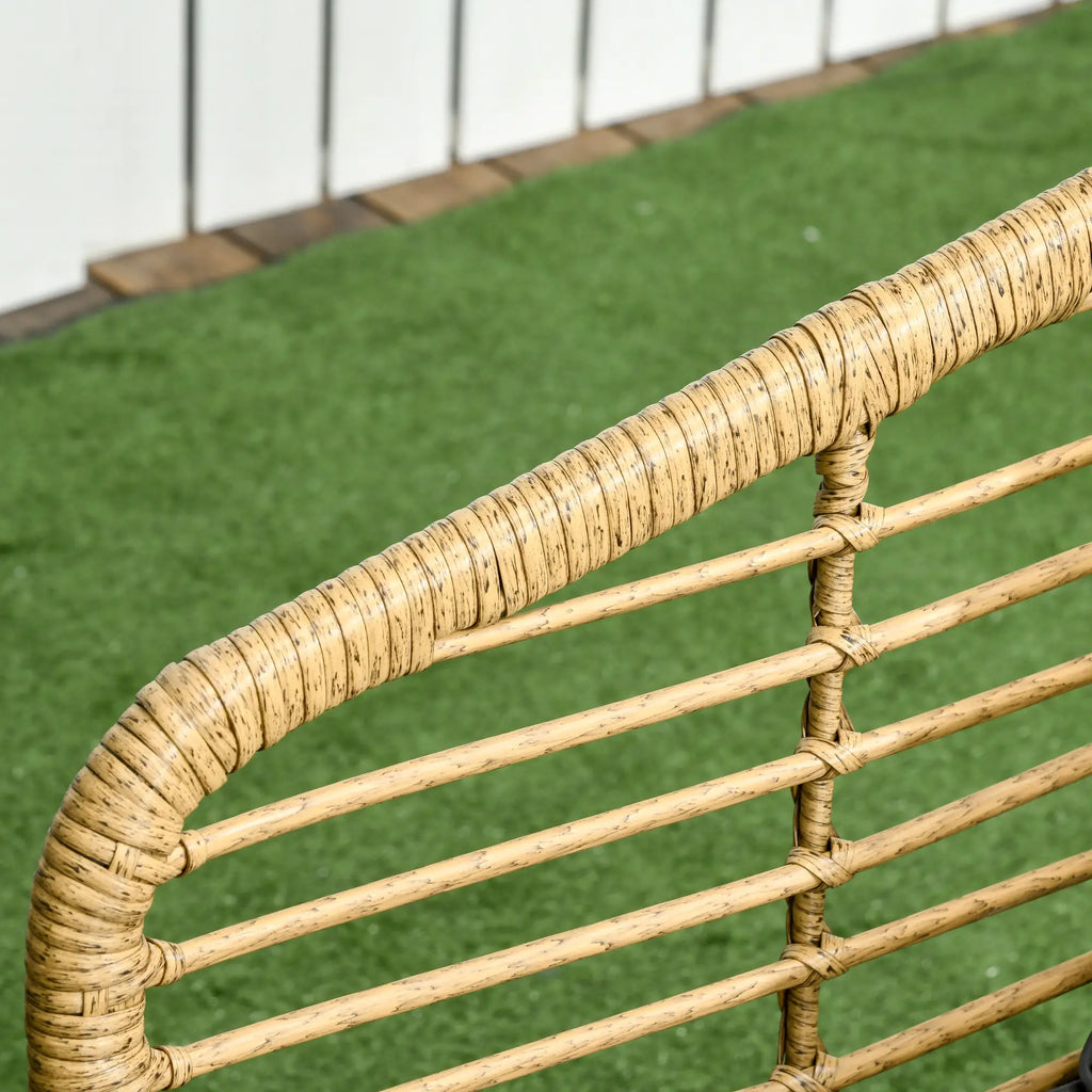 Outsunny Set Divano da Giardino in Polyrattan 4 pz Stile Boho Tavolino in Vetro