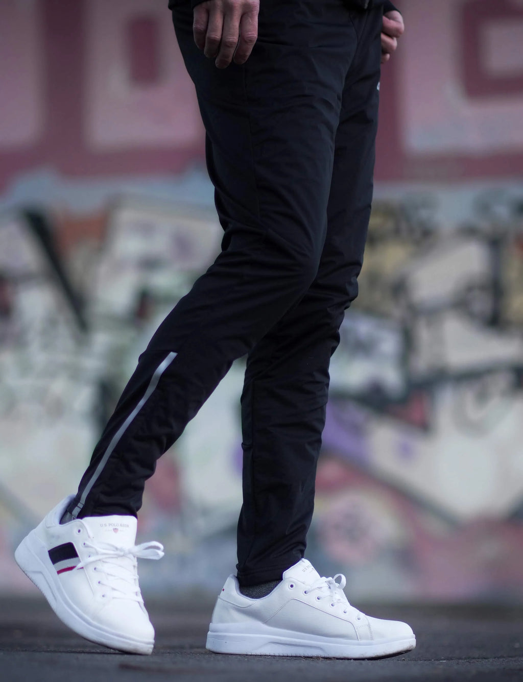 Herren Winter Thermo Laufhose Lang Pro Team Schwarz-Silber Setprodukt