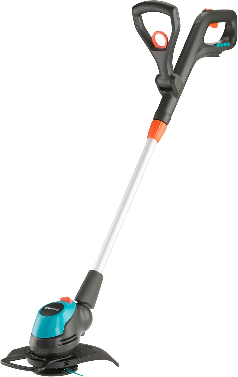 Gardena Akku-Trimmer EasyCut 23/18V P4A Ready-to-Use Set: Rasentrimmer mit 230 mm Schnittkreis, Verstellbarer Griff, Pflanzenschutzbügel und Stielneigungsverstellung, inkl. 18 V P4A Akku (14700-20)