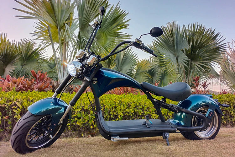 E-Chopper Mangosteen M1 in Verde Rubino – Motore ad alte prestazioni da 2000W ed elegante