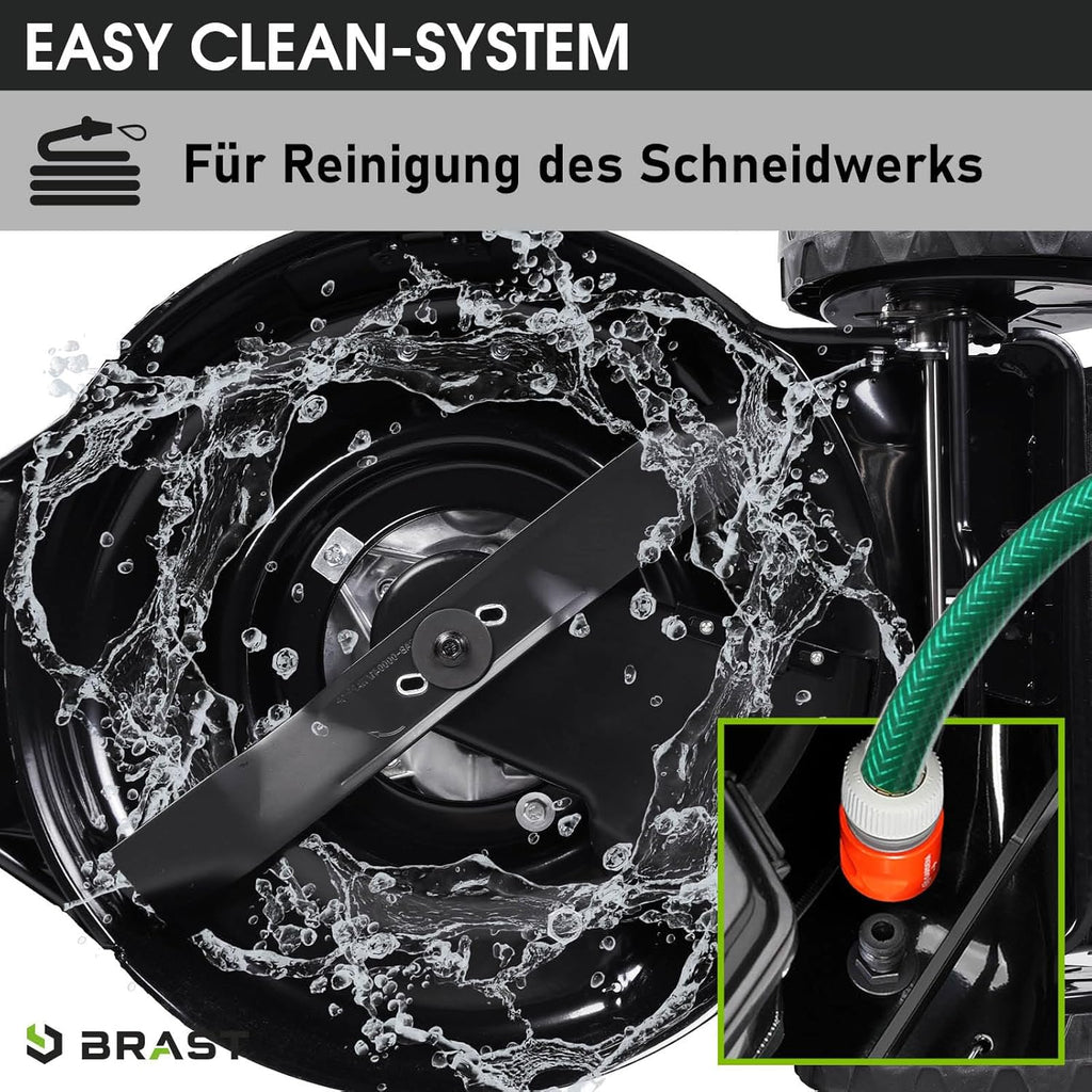 BRAST® Benzin Rasenmäher mit Antrieb | 3,5kW (4,76PS)-5,2kW(7PS) | 46-51cm Schnittbreite | viele Modelle | TÜV | 4 Takt OHV Motor | 30-80mm Schnitthöhe | 60L Fangkorb | Stahlgehäuse | RED LINE 7PS