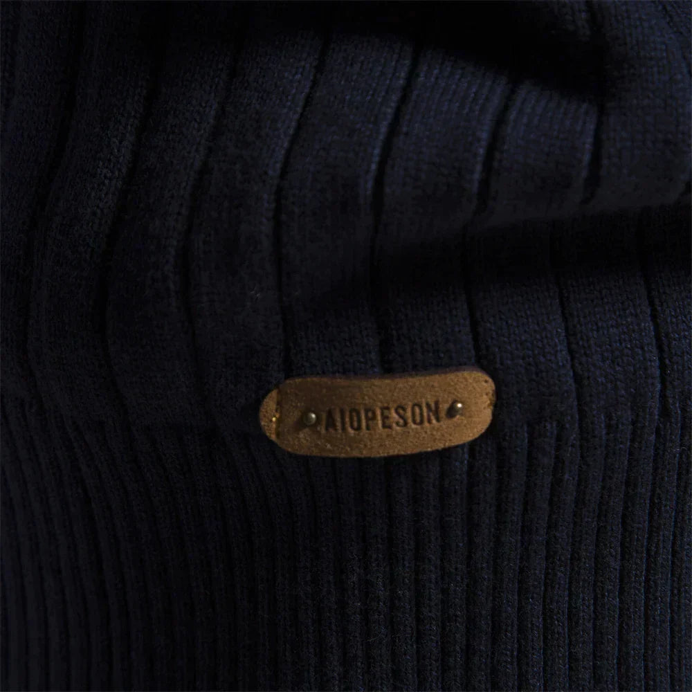 Strickpullover mit mittlerem Kragen und Reiverschluss für Herren