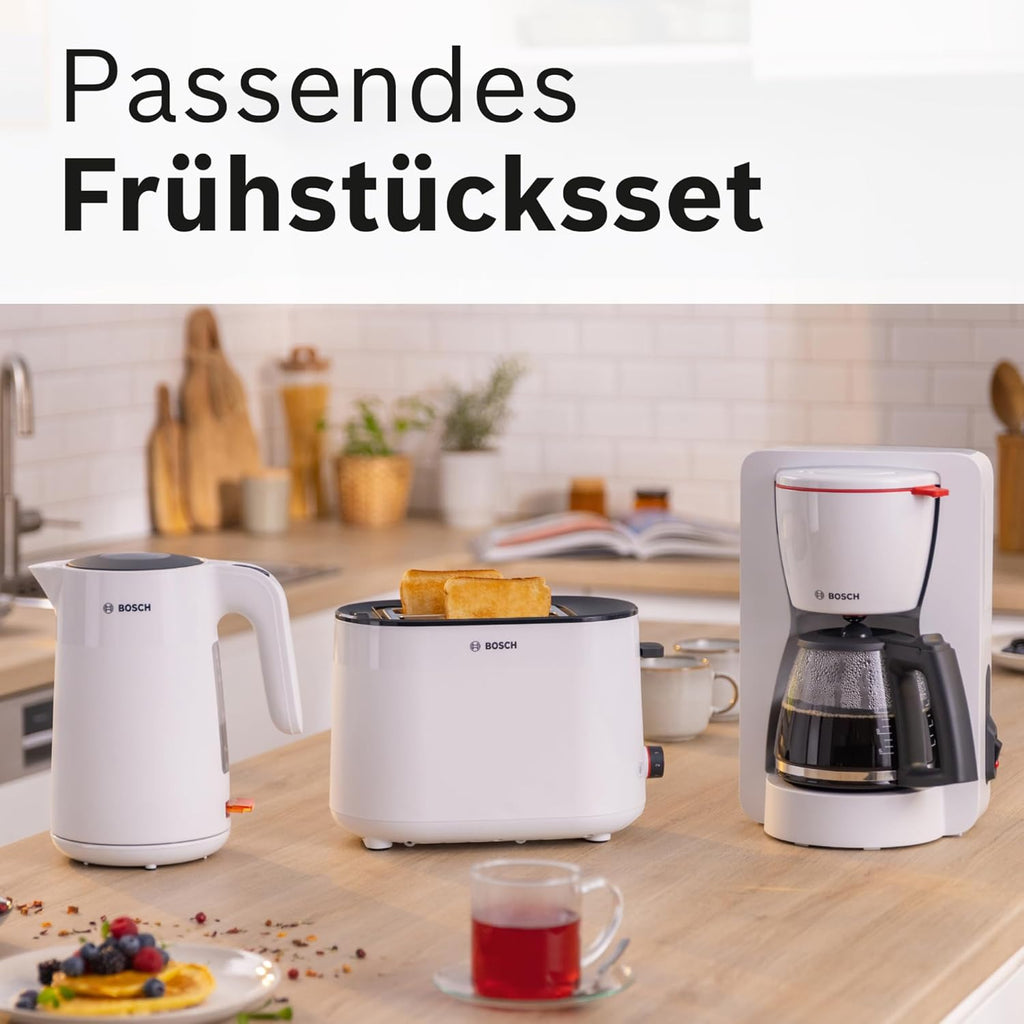 Bosch Filterkaffeemaschine MyMoment TKA3M134, Thermokanne 1 L, für 8-12 Tassen, Tropfstopp, schwenkbarer Filtertrger, Entkalkungsprogramm, abnehmbarer Wassertank, 1200 Watt, Schwarz matt