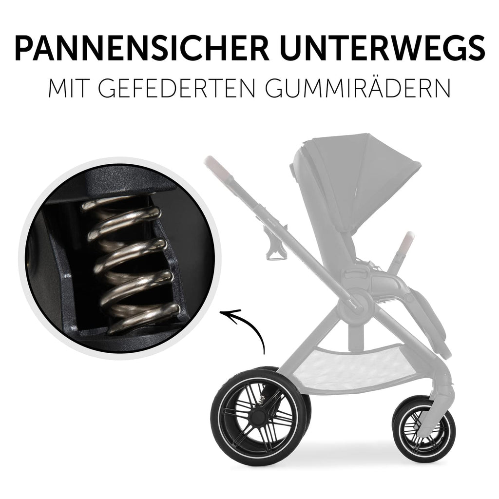 hauck Kinderwagen mit Beindecke Walk N Care ab Geburt bis 22 kg mit Liegefunktion, Becherhalter, Sitz Wendbar & Höhenverstellbar, Gummireifen, Teleskopgriff, UPF 50+, Zusammenklappbar (Dark Navy Blue9
