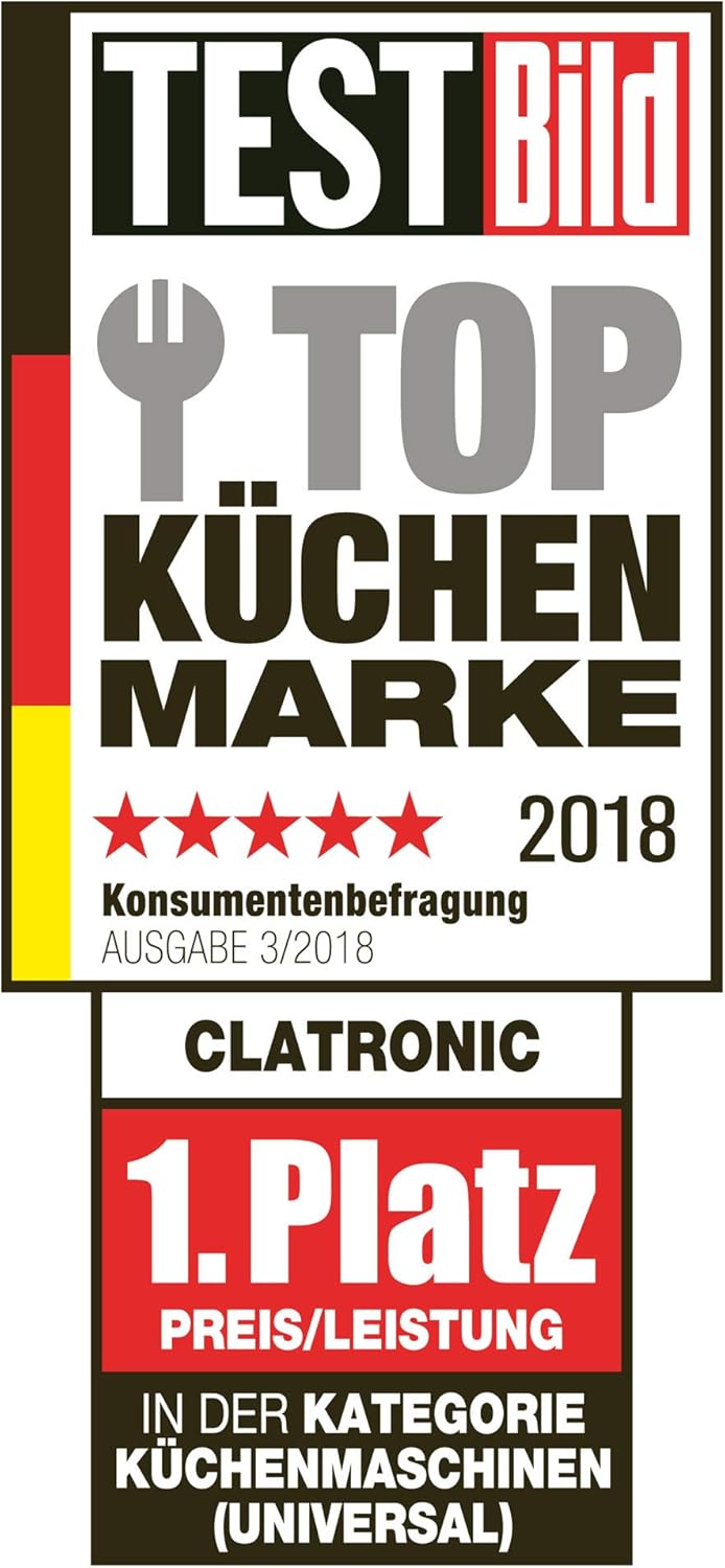 Clatronic Robot da Cucina retrò per impastare | Planetaria 5L con potente motore da 1100W | Impastatrice incluso gancio e frusta | Robot da cucina retrò con paraspruzzi e apertura di riempimento – KM 3711 rosa