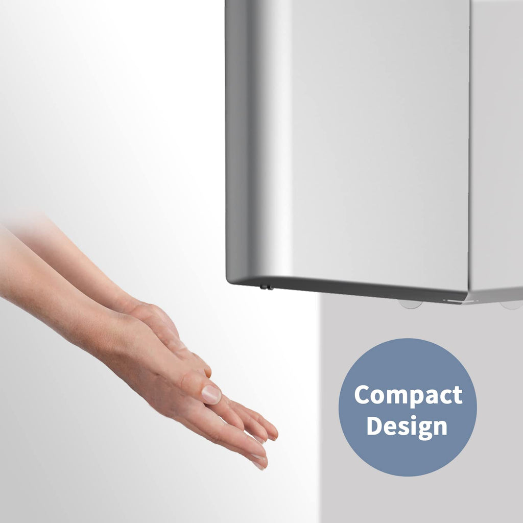 AIKE Hndetrockner 10 Sekunden Trocknen Energiesparend Kommerziell Elektrischer Hndetrockner Automatisch für Küche Badezimmer Toilette AK2630S 220V 1400W Silber