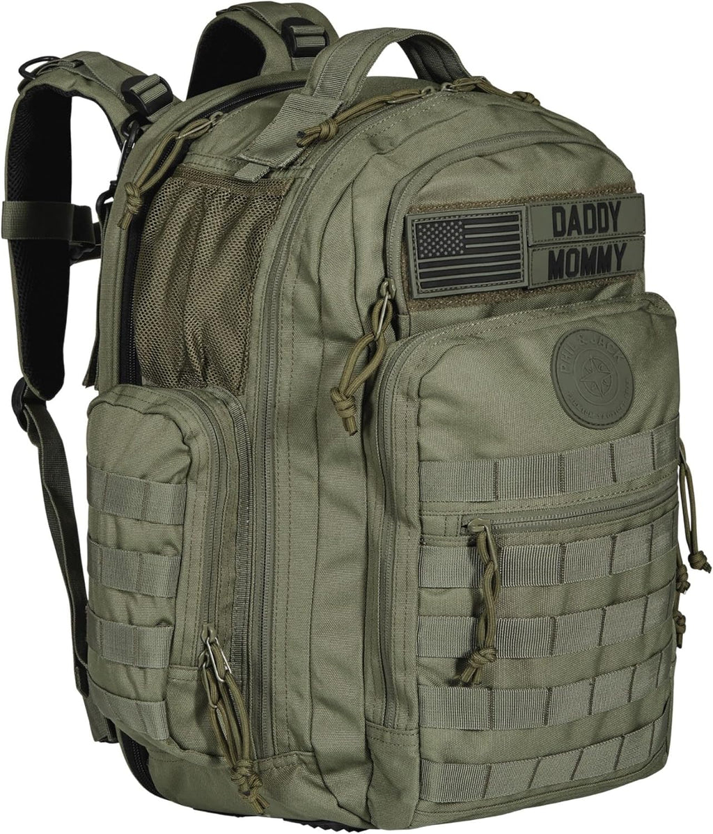 Phil & Jack Zaino militare tattico per papà con fasciatoio, borsa fasciatoio per neonati per uomini e donne