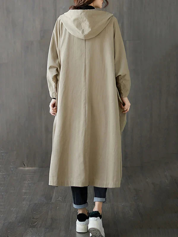 Trench con cappuccio da donna