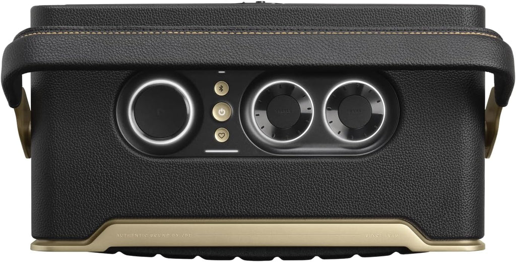 JBL Authentics 200 Smart Home Altoparlante – Cassa Bluetooth dal design retrò anni '70 – Con griglia Quadrex, Google Assistant, Alexa, AirPlay e JBL One App – Nero
