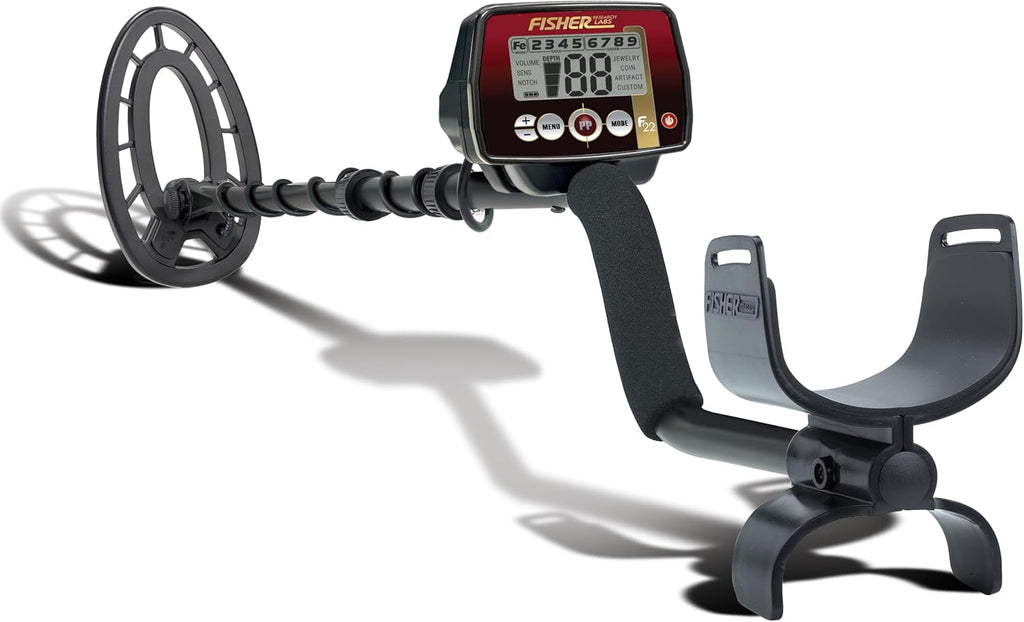 Metal detector per tutte le stagioni Fisher F22 con bobina sommergibile, nero