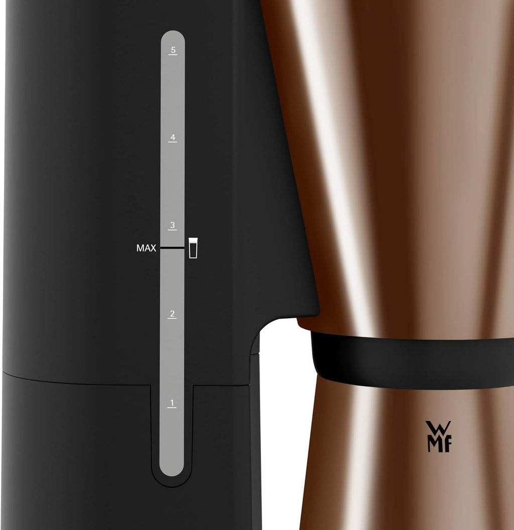 WMF Küchenminis Macchina da caffè con filtro Aroma, 870 Watt, Cromargan opaco e Tostapane 1 fetta a fessura lunga Küchenminis per Toast XXL, accessorio per panini, 7 livelli di doratura, protezione surriscaldamento 600W, Acciaio inox opaco