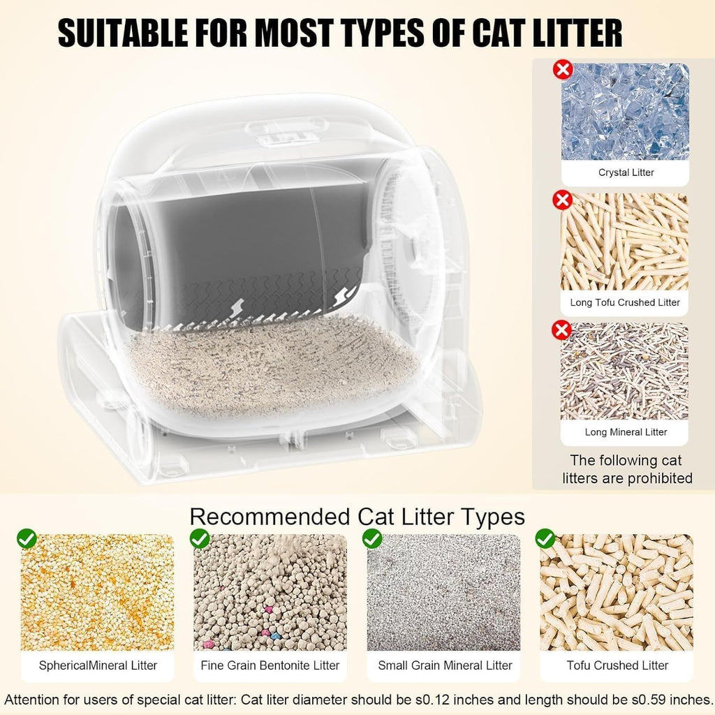 Lettiera Gatto Automatica Elettrica Cat Litter Box Selbstreinigende Automatisches Katzenklo XXL con APP Lettiera Elettrica Chiusa per Gatti di Taglia Grande (Tipo A)