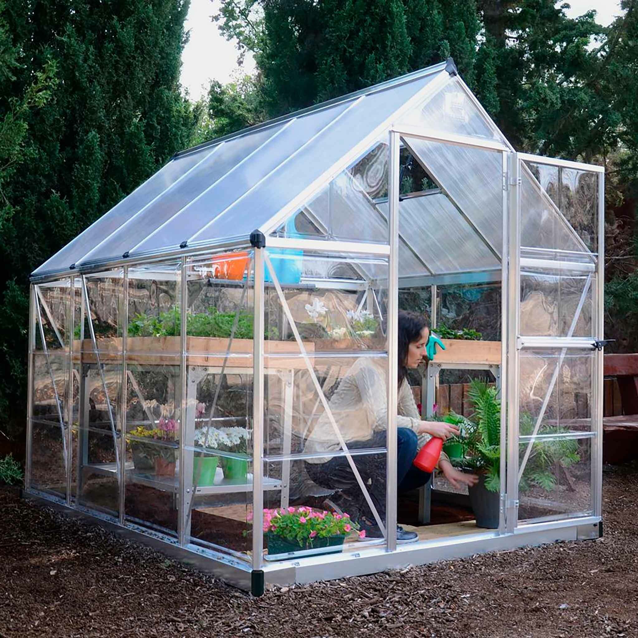 Palram-Canopia Gewchshaus Hybrid, 4,6m, 6x8, silber