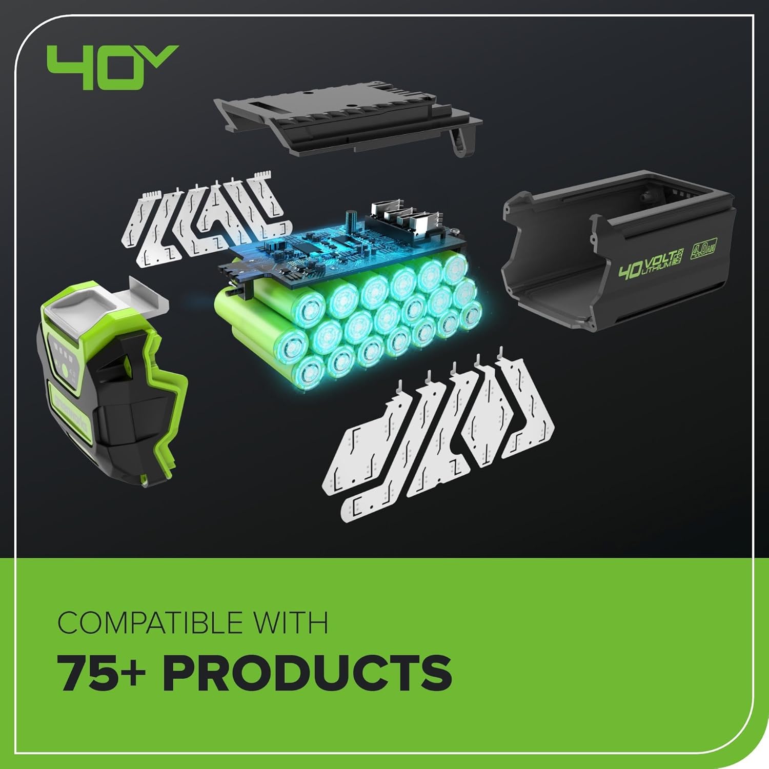 Greenworks 40V Akku Rasentrimmer für mittelgroße Gärten, höhenverstellbar, 30 cm Schnittbreite, automatischer Vorschub 1,65 mm Nylon Faden, zwei 40V 2Ah Akkus & Ladegerät, 3 Jahre Garantie G40LTK2X