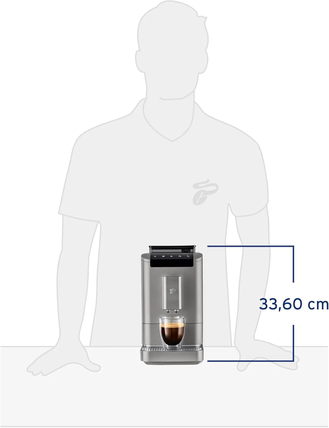 Tchibo Macchina da Caffè Automatica Esperto2 Caffè con Funzione 2 Tazze per Caffè Crema ed Espresso, Nero Granito - INCLUSO set di prova caffè GRATUITO