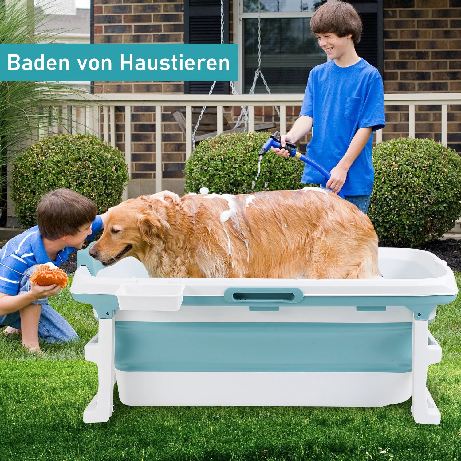 Sonnewelt Vasca da Bagno Pieghevole con Coperchio