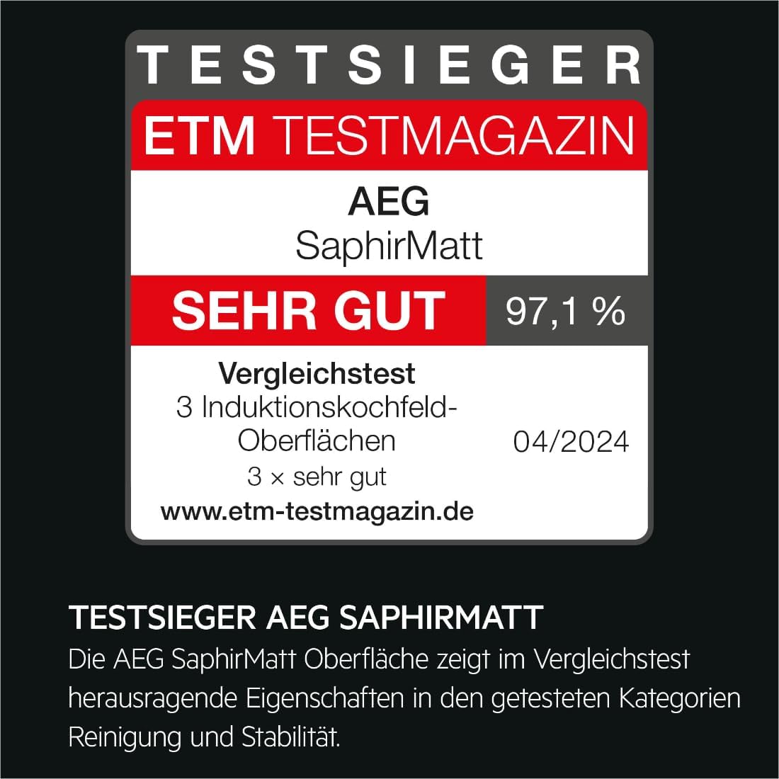 AEG piano cottura a induzione autonomo 80cm con cappa integrata / Prodotto in Germania / 4 zone cottura Flexi con funzione Bridge (combinazione di 2 zone) / Funzione automatica della cappa / Filtro a carbone attivo / COLI84COXB