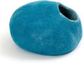 ecocasa Cuccia Casetta per Gatti Cuscino per Gatti XL – anche per Gatti Grandi – Esterno Robusto e Interno Morbidissimo – Fatto a Mano in Lana Neozelandese – Blu Oceano