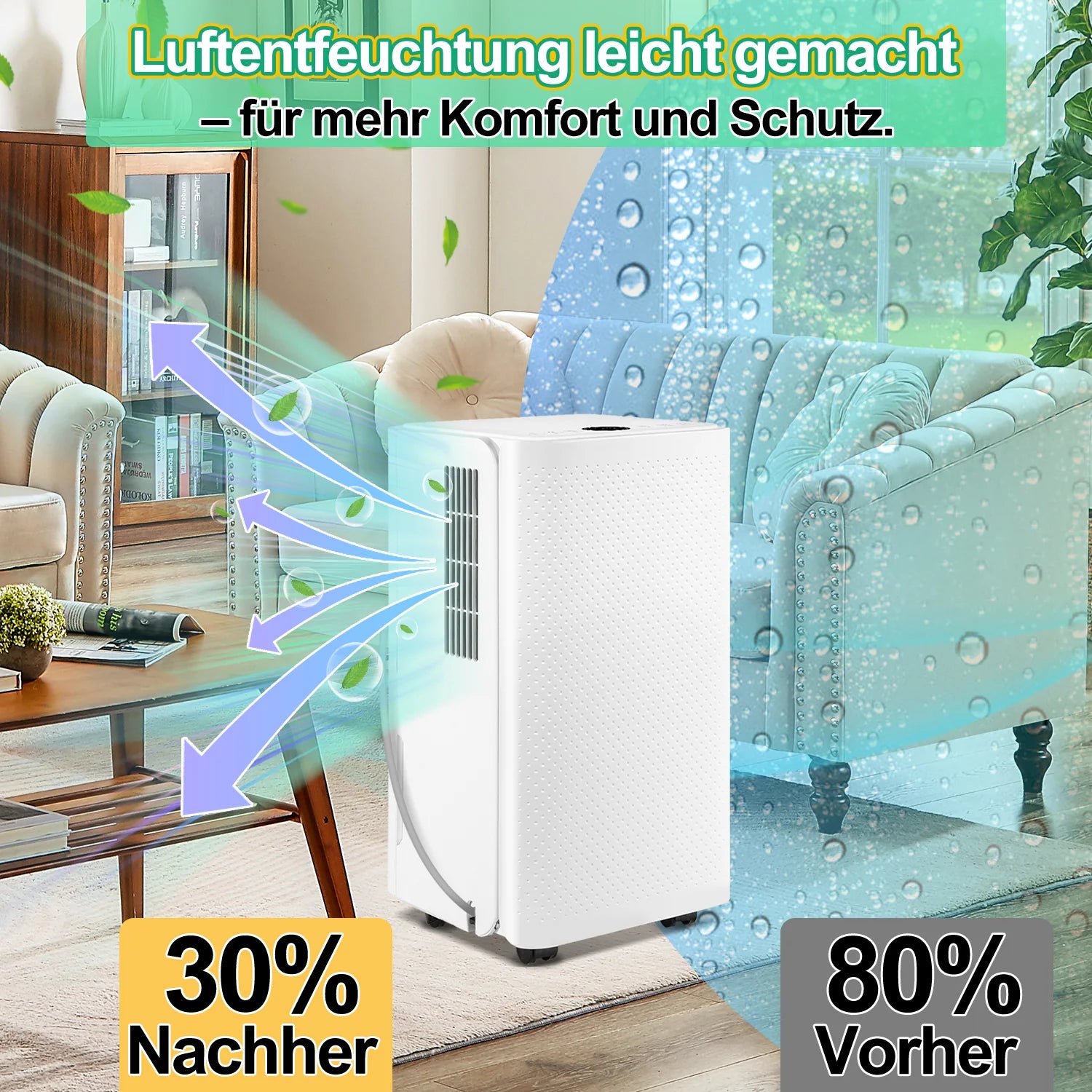 Sonnewelt Luftentfeuchter 16L mit Timerfunktion, Wschetrockungsfunktion, Abtaufunktion