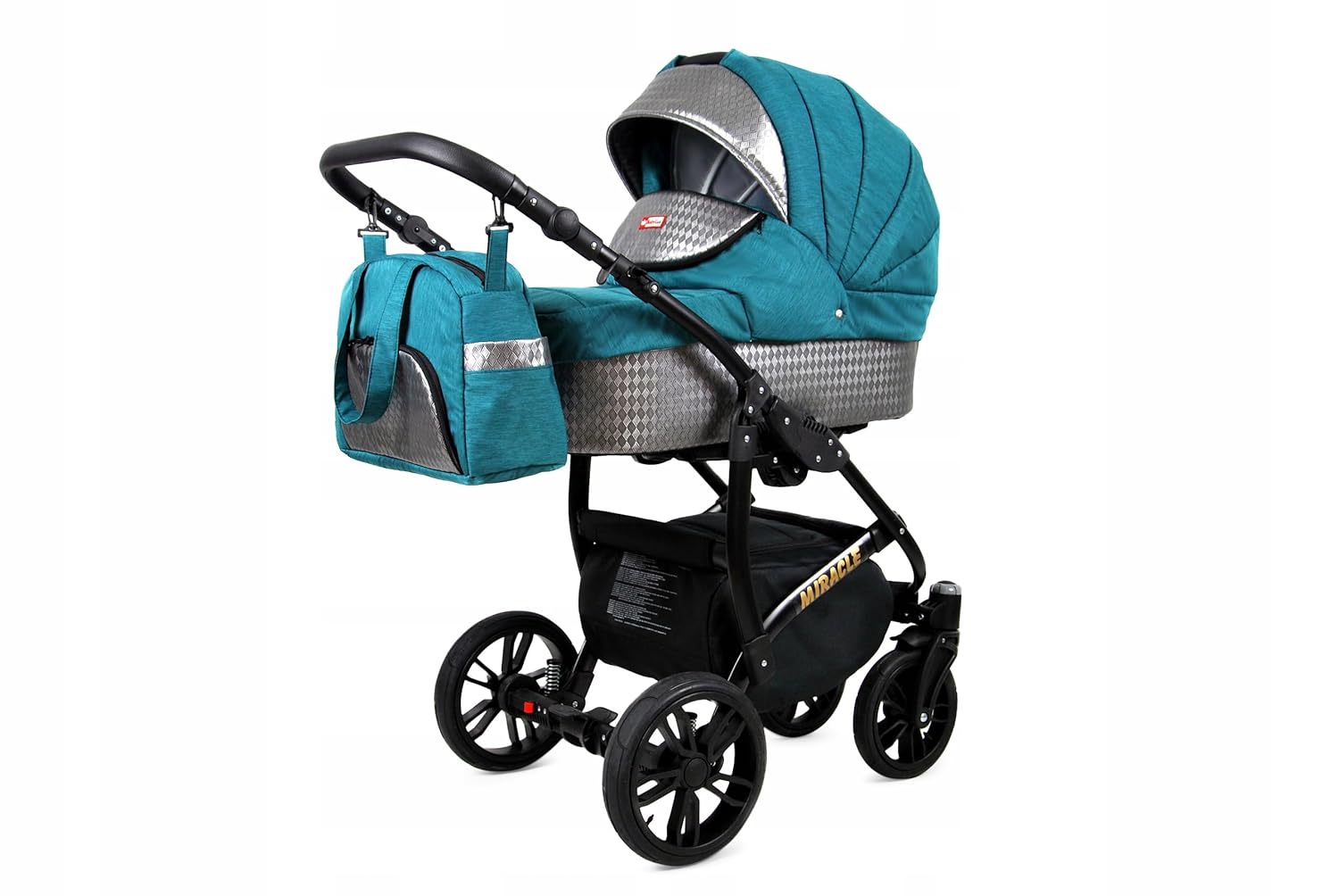 BabyLux® Bambimo Set Passeggino 3 in 1 - Optimal - incl. Navicella, Seduta Passeggino, Seggiolino Auto Ovetto - Seggiolino Auto - Set Passeggino - Passeggino Combinato con Borsa Fasciatoio, Parapioggia ecc.