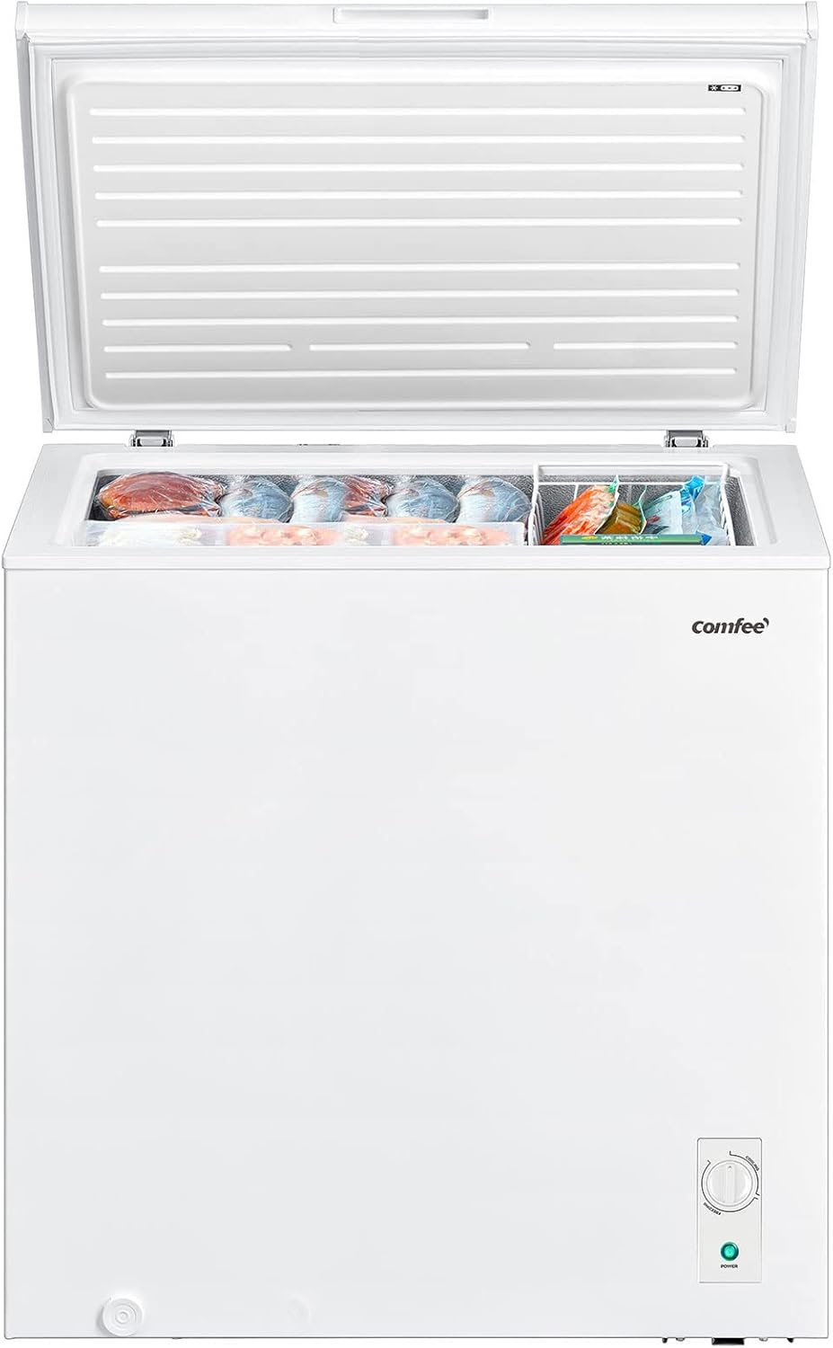 Comfee RCC100WH2(E) Congelatore a Pozzo/169 kWh/anno/85cm di altezza/99L/38dB/Bassa rumorosità/Tubo a D ad alta efficienza/Adatto a diversi scenari d'uso/Termostato regolabile/Bianco