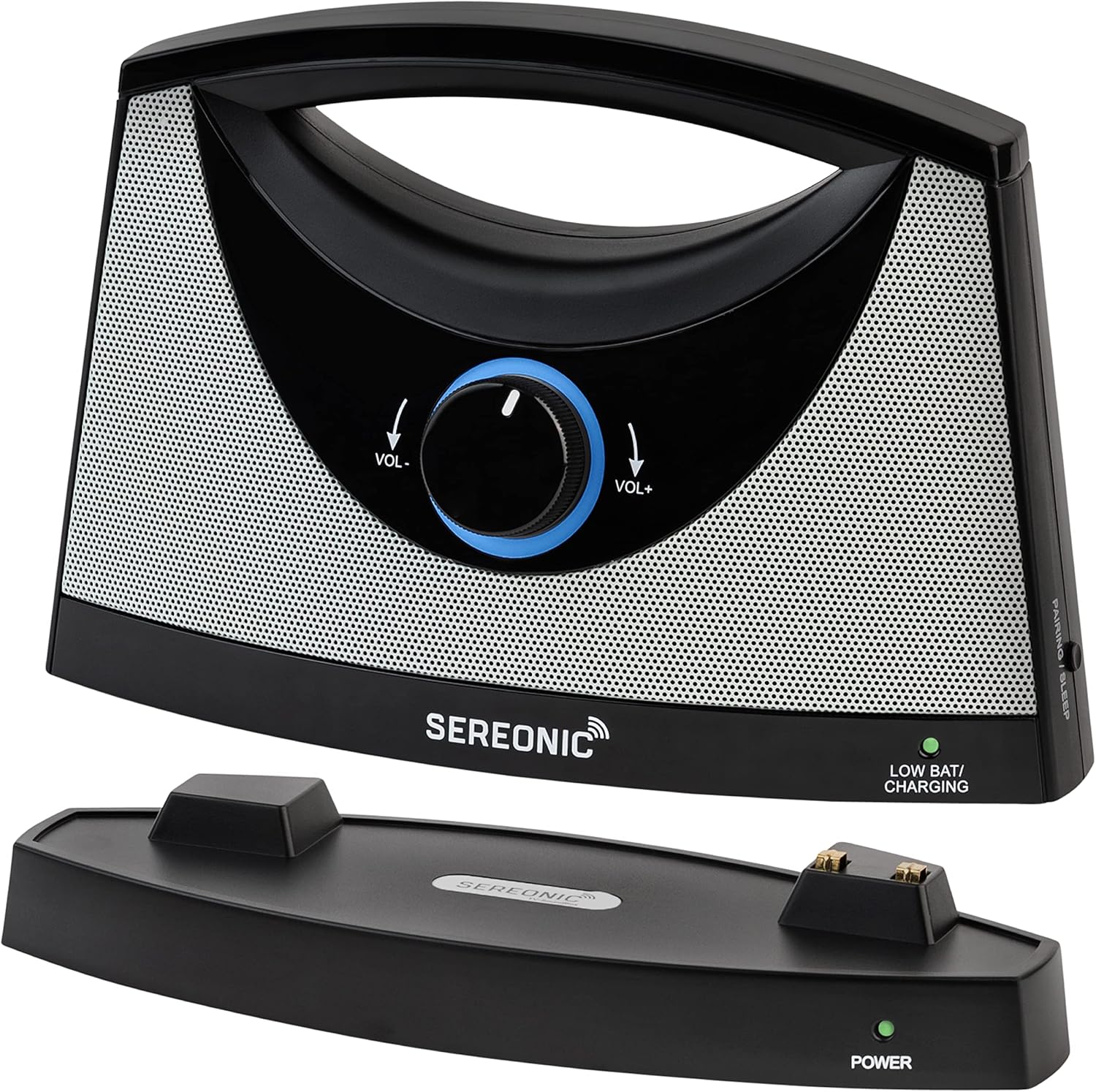 SEREONIC Altoparlante TV Wireless Portatile per Smart TV – L'Altoparlante Ideale per la TV con Suono non Rimbombante – Altoparlante TV Wireless per Anziani e Persone con Problemi di Udito – Portata 30 m