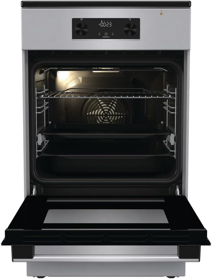 Gorenje GEIT5C61SPG Cucina indipendente con piano cottura a induzione, 50 cm, 70 litri, argento, PerfectGrill, AirFry, FrozenBake, Pizza Mode 300°C, AquaClean, Made in Europe, inox