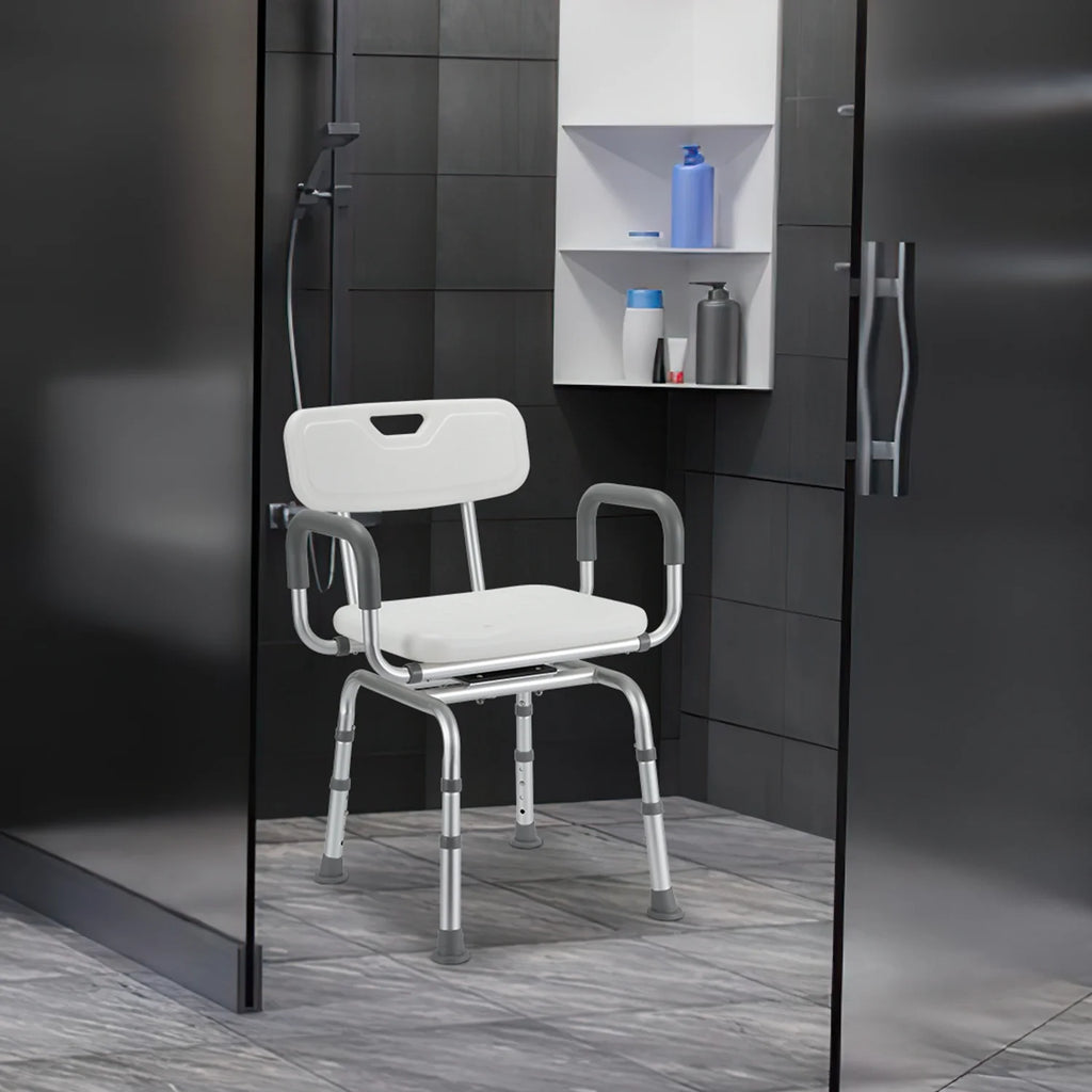 Sonnewelt Sgabello da doccia, sedile doccia girevole a 360°