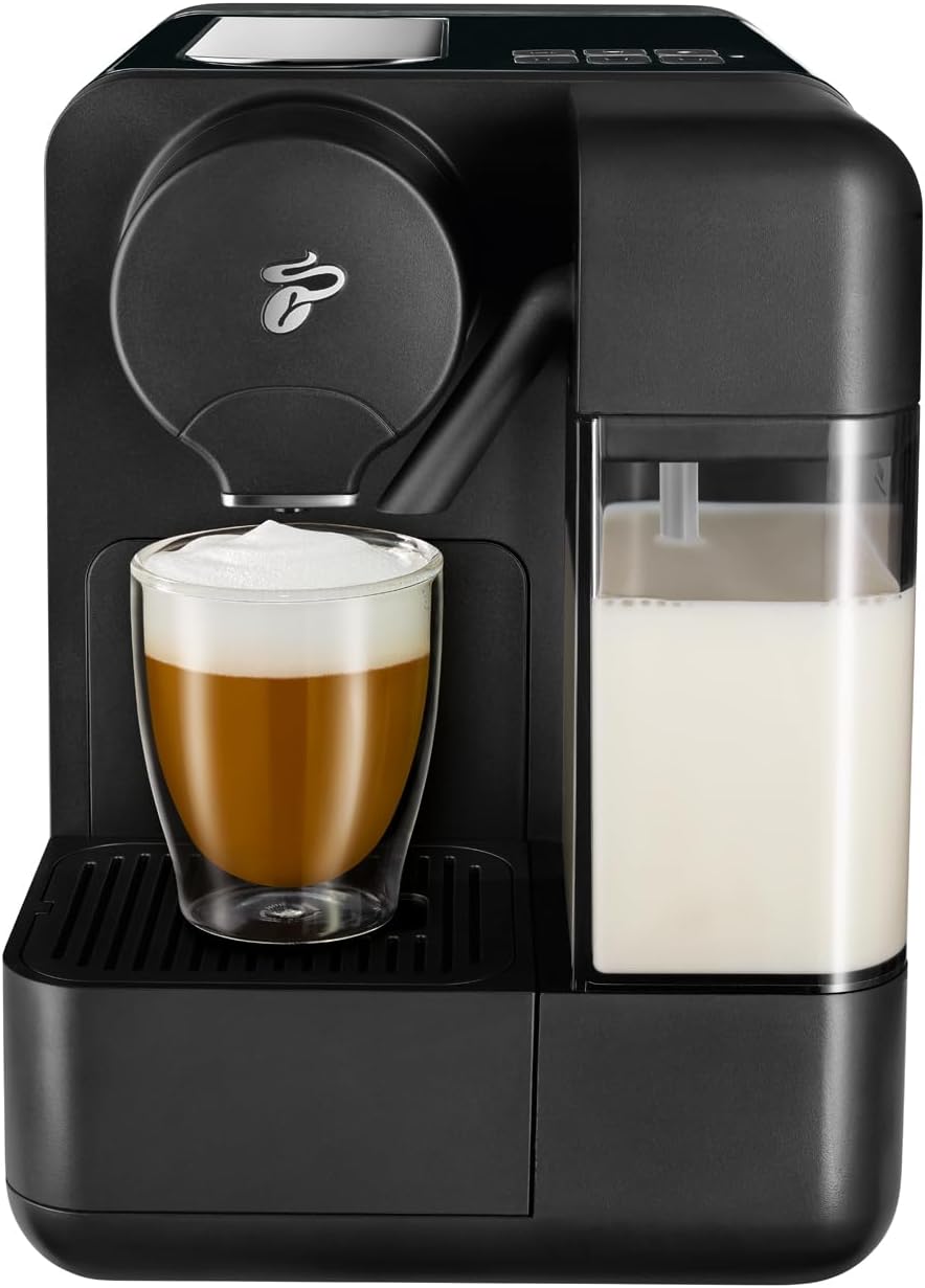 Tchibo Cafissimo „milk“ Kaffeemaschine Kapselmaschine inkl. 30 Kapseln für Caffè Crema, Espresso, Kaffee und Milchspezialitäten, Schwarz