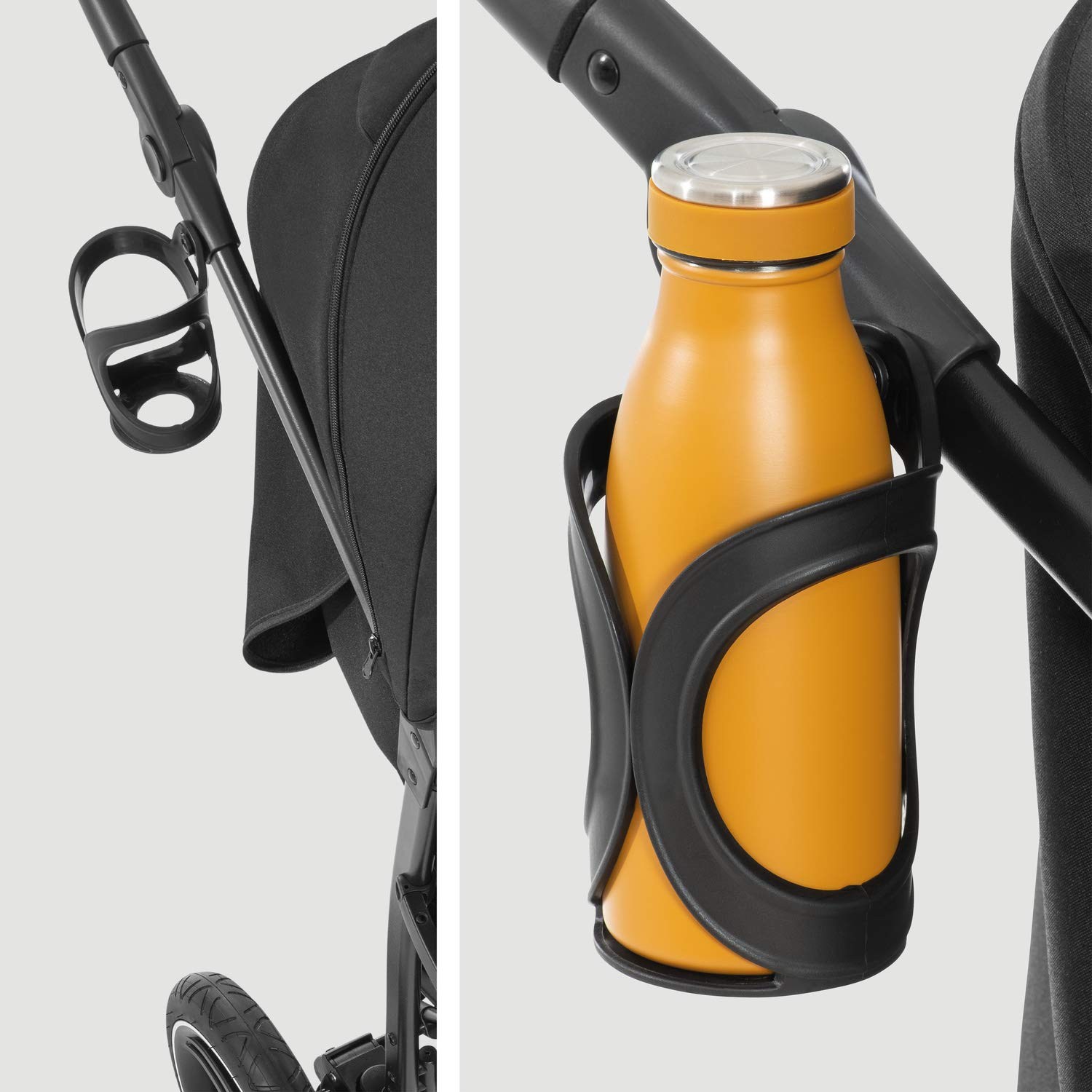 hauck Buggy Rapid 3 Air für Kinder bis 22 kg, Lufträder, Federung, Klein Zusammenklappbar, UV-Schutz 50+, mit Schlaffunktion ab Geburt, Höhenverstellbarer Schieber, Großer Korb bis 3 kg (Black)