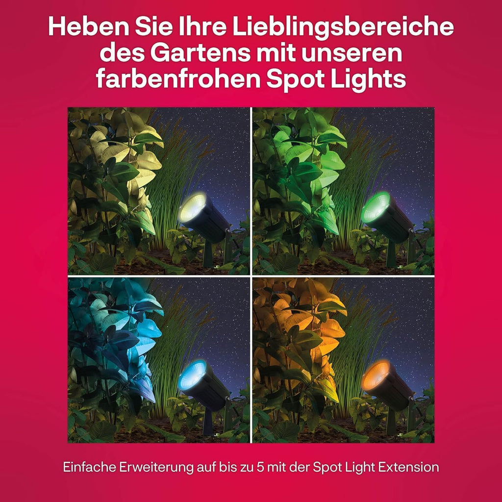 innr Smart Gartenstrahler, Zigbee, Funktioniert mit Hue* und Alexa (Bridge erforderlich), White & Color, LED Strahler, Spotlicht außen, Außenlampe, IP67 wasserdicht, Komplettset (3-Pack)