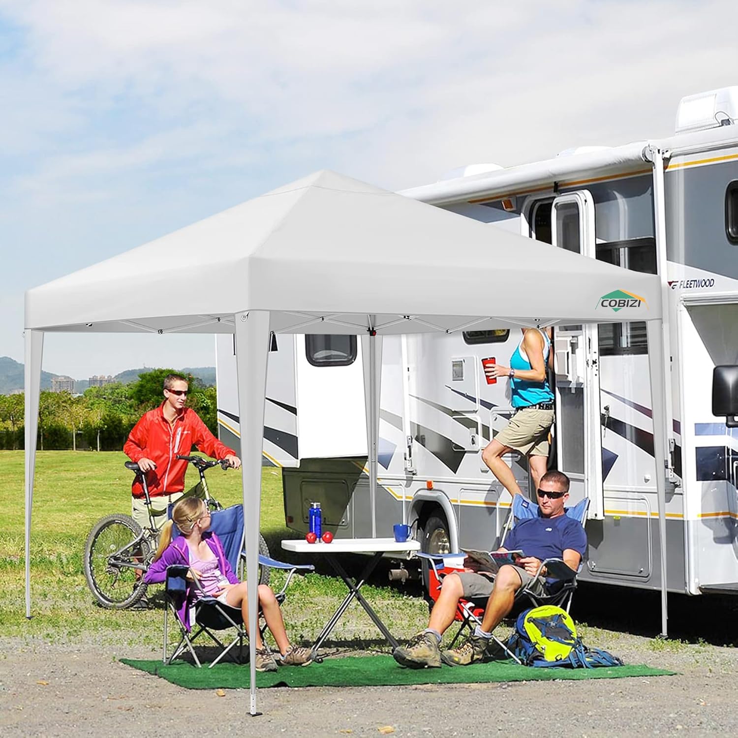 COBIZI Gazebo Pieghevole 3x6 Impermeabile Stabile con 6 Pareti Laterali, Tenda a Padiglione con Tetto a Punta, 3 Altezze Regolabili, Protezione UV, Borsa per Il Trasporto, Picchetti, Corde per Giardino, Matrimoni, Mercati, Eventi all'Aperto