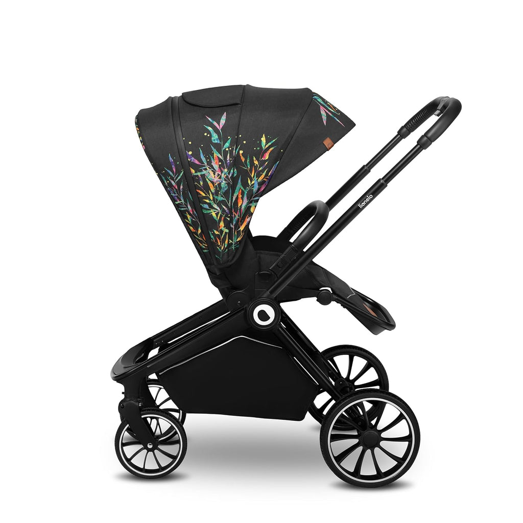 Passeggino LIONELO MIKA PLUS 3-in-1, da 0 a 48 mesi, fino a 22 kg, navicella fino a 9 kg, seggiolino auto fino a 13 kg, schienale regolabile, ammortizzazione, ruote a 360°, cappottina XXL