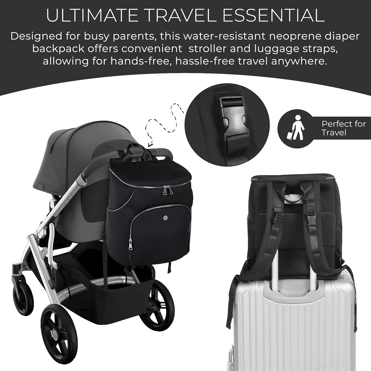 A + S Luxxe Baby Designer-Wickeltasche Rucksack für Mama und Papa