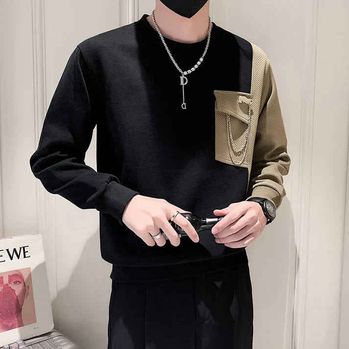 Zweifarbiger Pullover für Mnner