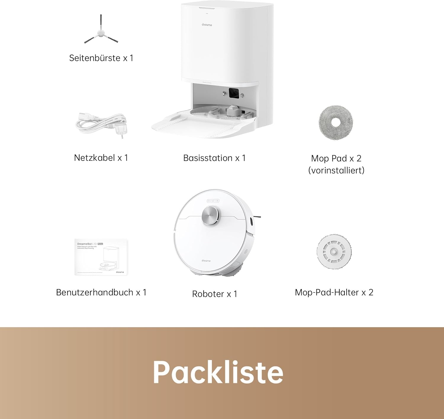 dreame L10 Prime Saugroboter und Wischroboter mit Automatischer Waschstation von Wischpads, 7mm Mopanhebung, LDS Navigation, 4000Pa Saugleistung, 3D Mapping, WiFi/APP